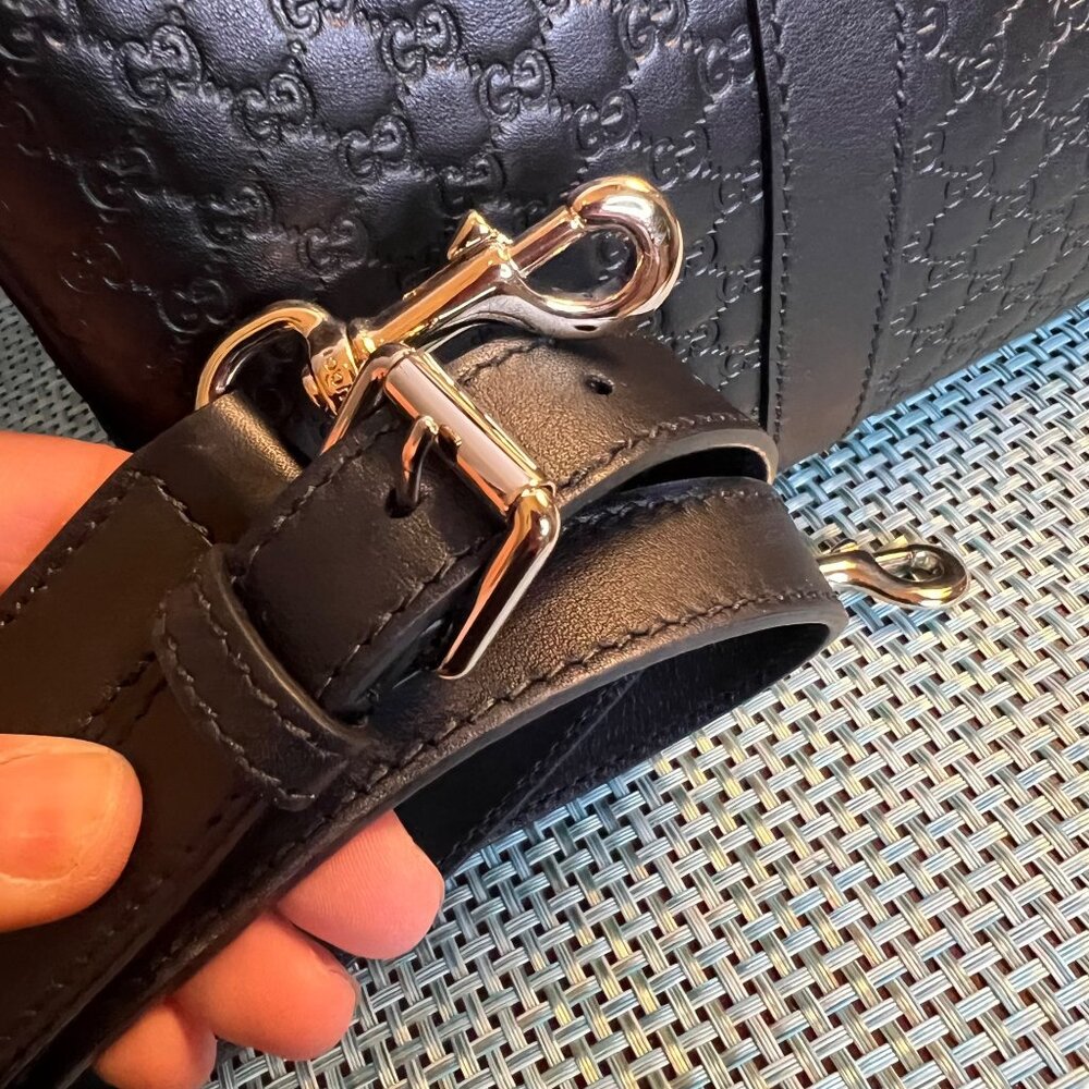 Gucci Micro Guccissima 2WAY Boston Bag Handbag Leather Black - Picture 6 of 16